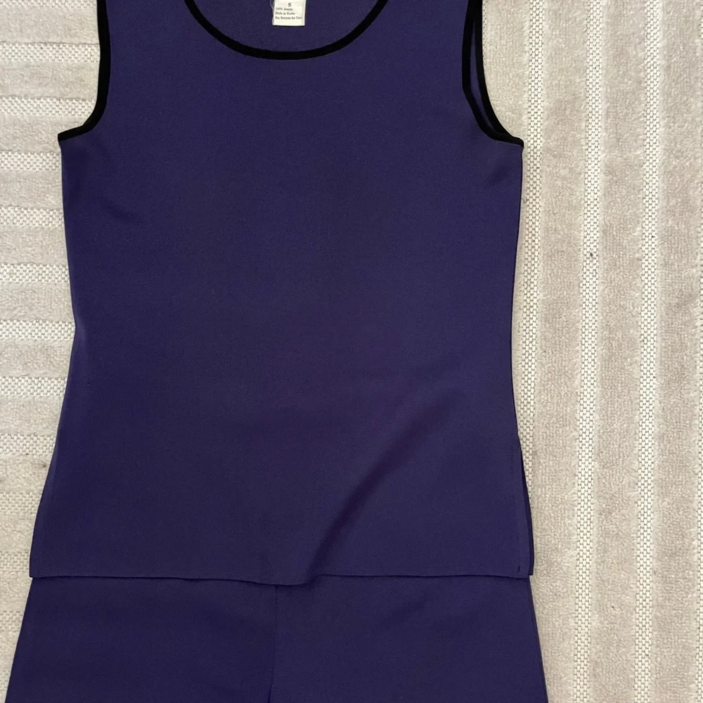 Vintage Exclusively Misook 3 Piece Purple Knit Women's Pantsuit S Small Petite - Picture 6 of 9